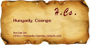 Hunyady Csenge névjegykártya